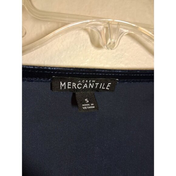 J. Crew Mercantile Bodysuit Velvet Y2K Retro Long Sleeve Blue Size Small - Picture 4 of 5